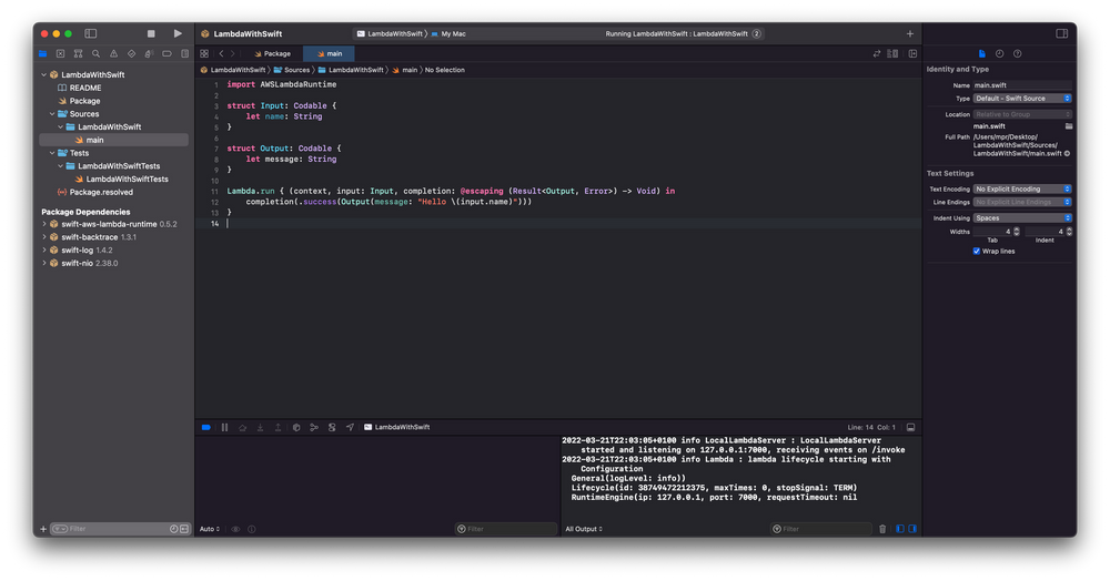Getting Started with Swift AWS Lambda Runtime