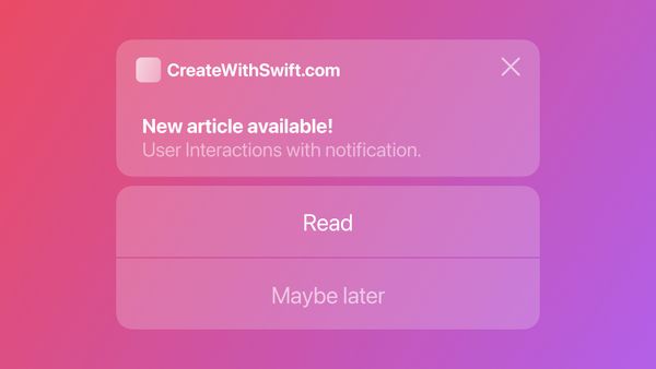 User Interaction with Notifications with async/await